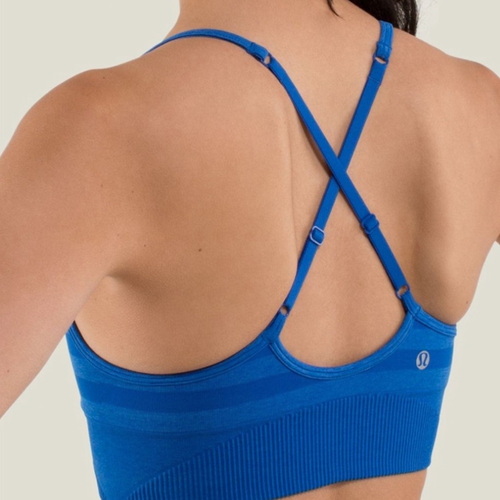 Lululemon Ebb To Street Bra. Blue - great condition with